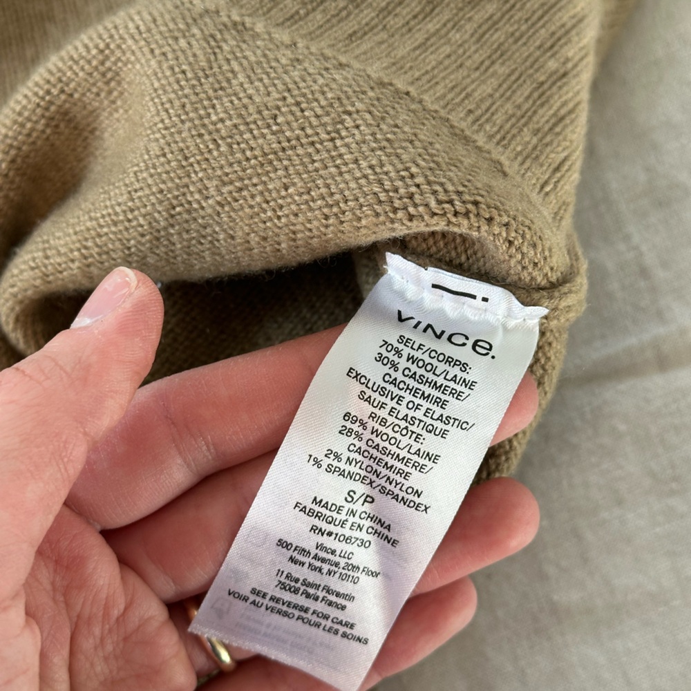 Tan V-Neck Sweater - Picture 12 of 12
